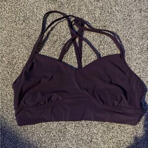 Elegant Purple Strappy Sports Bra